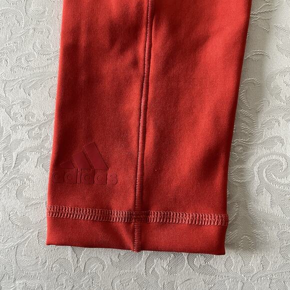 NEW ADIDAS Womens Size XS Disrupt Training Leggings High Rise Red/Orange - Picture 7 of 7